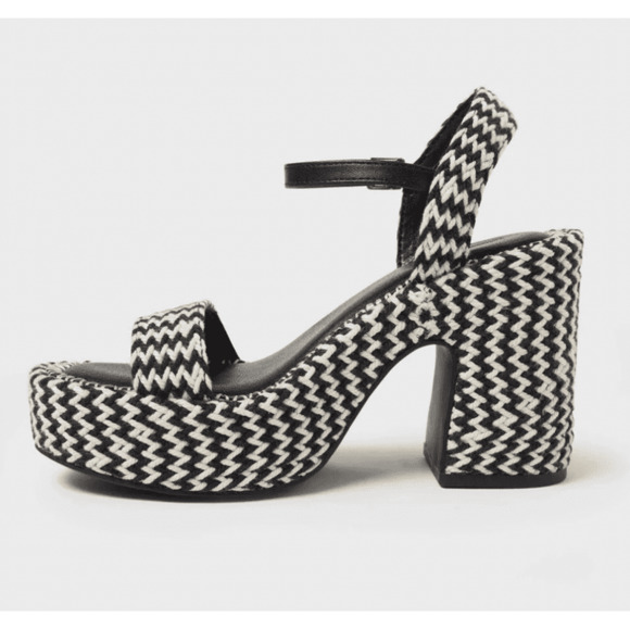 Women's Madeline Woven Chunky Platform Sandal Heels with Memory Foam Insole 7.5 - Picture 4 of 4